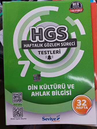 SEVİYE YAYINLARI 7.SINIF DİN KÜLTÜRÜ VE AHLAK BİL.  HGS( HAFTALIK GÖZLEM SÜRECİ) TESTLERİ 32 HAFTA